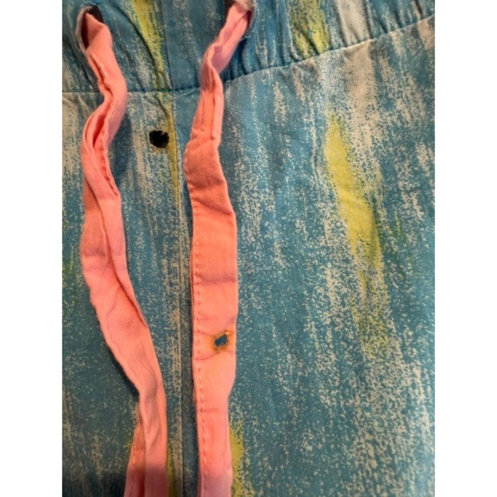 Nick & Nora Womens Tropical Beach Scene Pajama Pants Blue Pink Cotton L hole - Picture 4 of 7